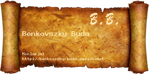 Benkovszky Buda névjegykártya
